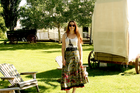 Laura next to Wagons